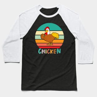 Vintage Retro Chicken Baseball T-Shirt